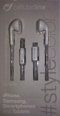 BUTTERFLYSMARTW Cellularline Cellular Line Cuffie auricolari Stereo con Microfono Bianco 
