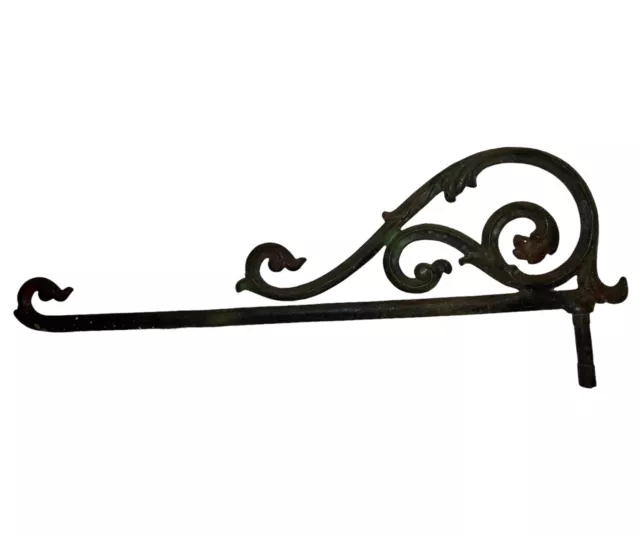 Single  antique ornate Victorian Curtain Rod Cast iron Swing Arm