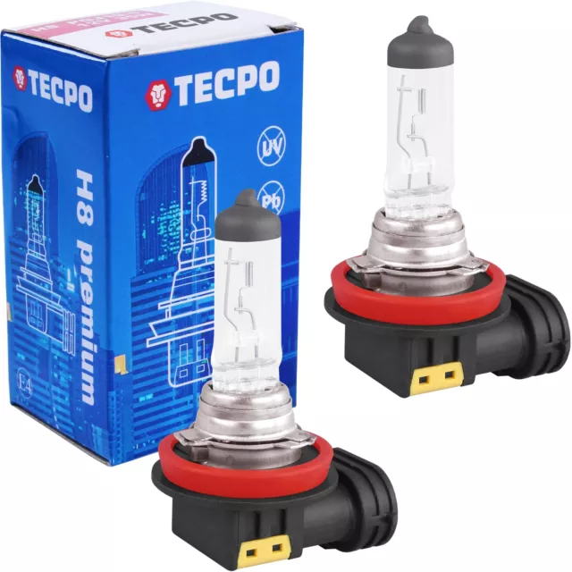 2x TECPO H8 HALOGEN GLÜHBIRNE 12V 35W AUTO-LAMPE PGJ19-1 NEBEL TAGFAHRLEUCHTE