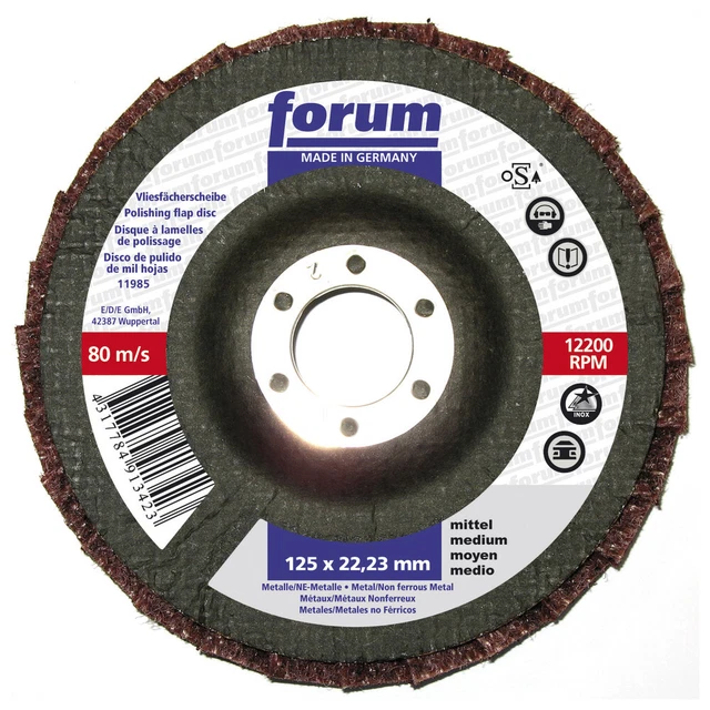 Forum disco a scomparti tessuto non tessuto 125 mm med (disco a smeriglio non tessuto Ø)