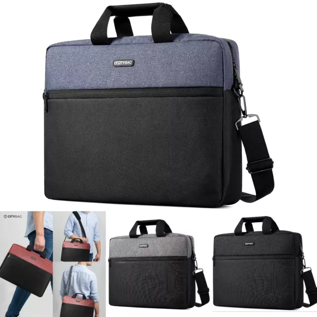 15.6" Laptop Bag Case Computer Briefcase Notebook Padded Shoulder Strap Unisex