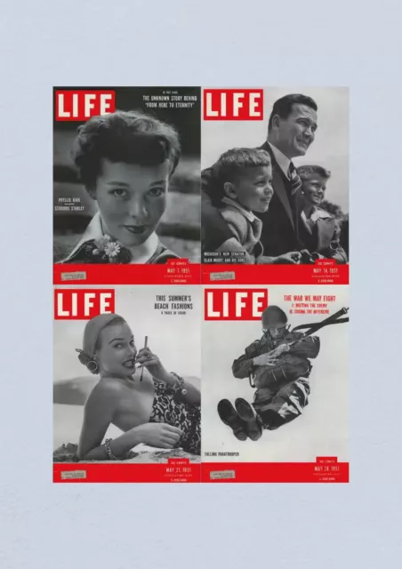 Life Magazine Lot of 4 Full Month May 1951 7, 14, 21, 28