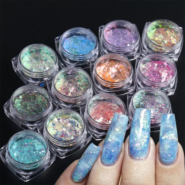 Opal Flocons Poudre Art Ongles Décor Paillette Iridescent Sequins Holographique