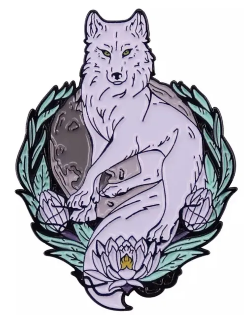 White Lotus Wolf Metal Pin Badge Call To The Wild