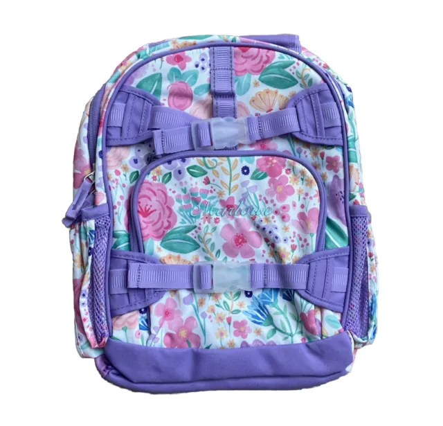 New Pottery Barn Kids Girls SMALL BACKPACK monogram MARLOWE flowers Purple