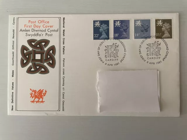Post Office First Day Cover - New Definitive Values - Wales