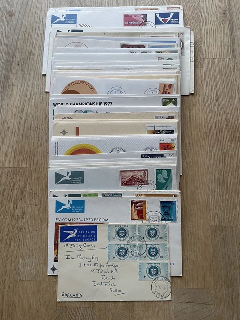Job Lot of 48 RSA South Africa First Day Covers & Covers 1959 - 1999 Lot #D34