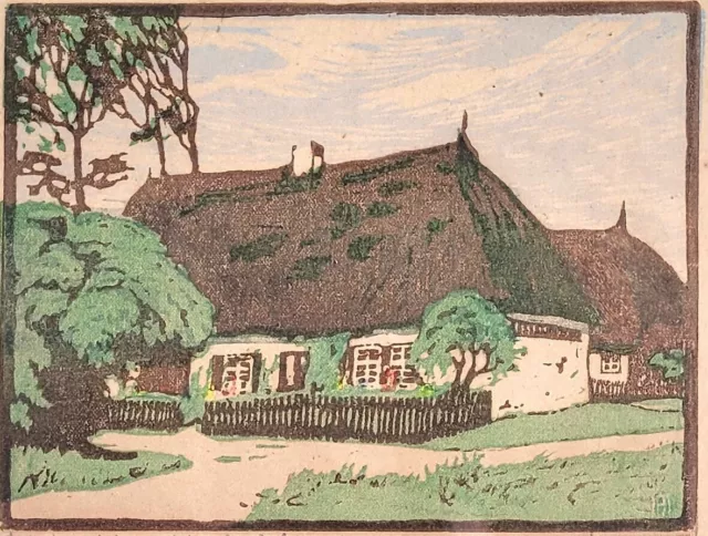 Helene Measure (1871 Schönlanke - 1955 Berlin): Colored Woodcut