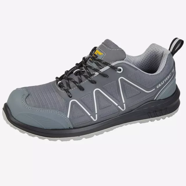 Grafters Turlock Fully Composite Non Metal Mens Work Safety Shoes Grey