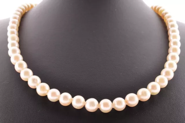 Collier de perles blanches, avec boîte avec certificat en argent 925 avec...