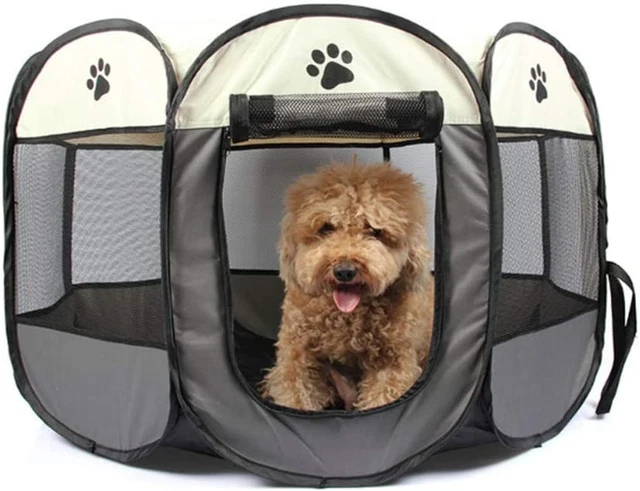 Portable Pet Playpen, Foldable Dog Playpens, Indoor/Outdoor Pet Exercise Kennel