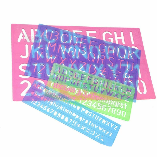 LETTER STENCIL SET Alphabet Letters Number Plastic Stencils Large