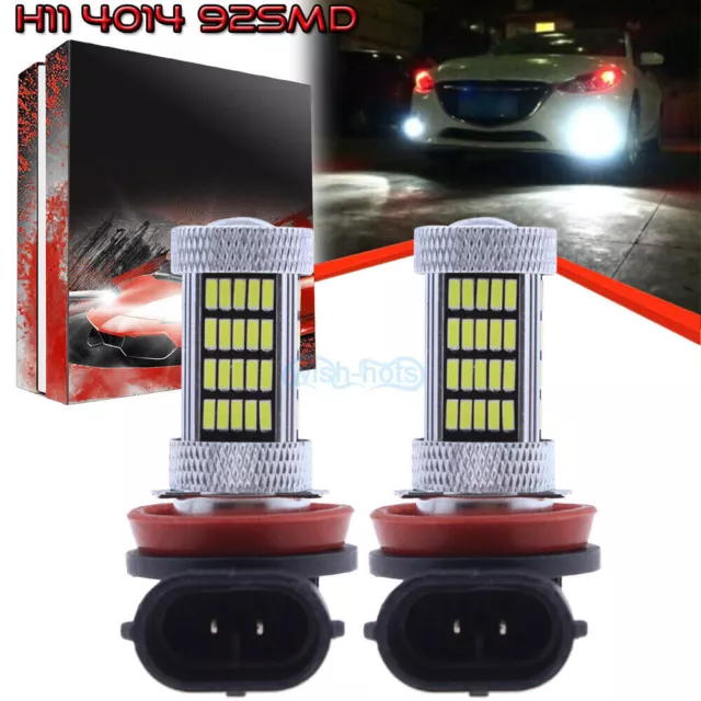 2X H11 H8 H9 H16 4014 92SMD LED Fog Light Conversion Bulb Kit 6000K HID White