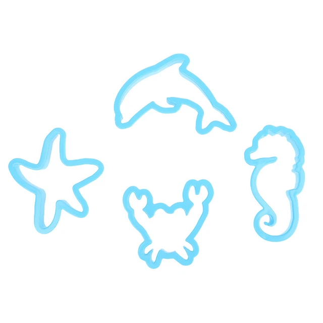 6Pcs Small Fish Starfish Turtle Sea Animals Shape Cake Mold Cookie Cutters PF
