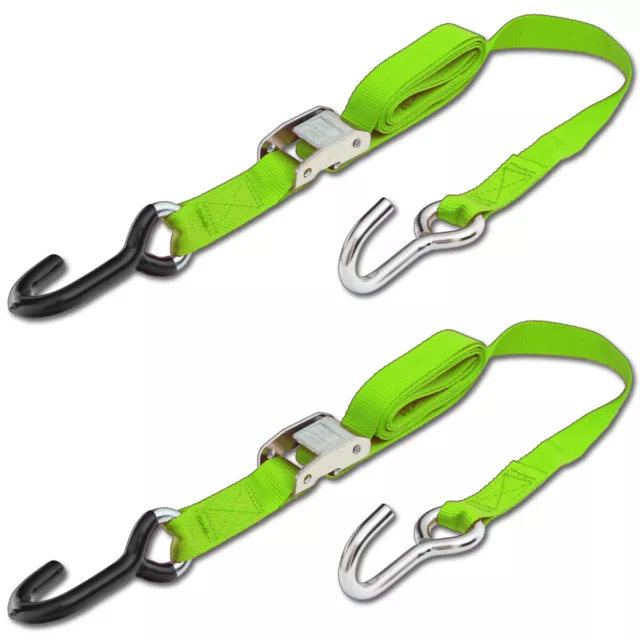 Progrip Powersports Motorcycle Tie Down Straps Lab Tested (2 Pack) Green