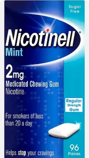 Chicle medicada Nicotinell como nueva 2 mg nicotina 96 piezas de goma caducidad larga