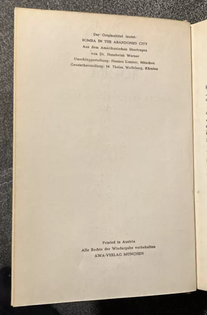 Roy Rockwood -- BOMBA  in der versunkenen Stadt   AWA Verlag 1950er HC 3