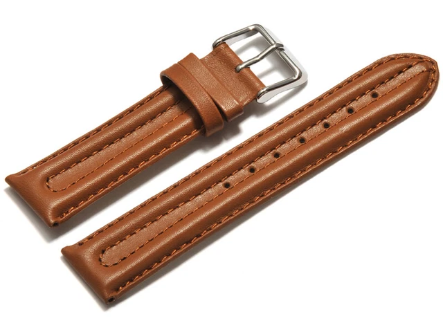 Bracelet De Montre En Cuir Lisse Noir - Rembourrage Double, Largeurs 18/20/22 Mm, Neuf Avec étiquettes