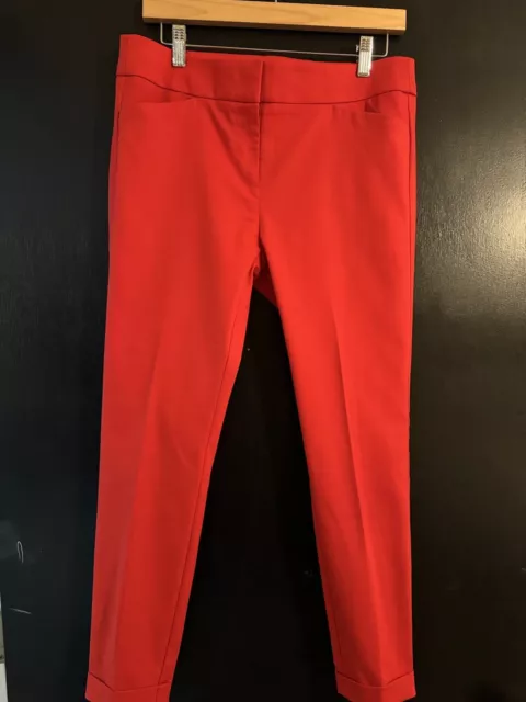 Ann Taylor LOFT Petite Marisa Skinny Ankle Pants Women's Size 8P Red Stretch