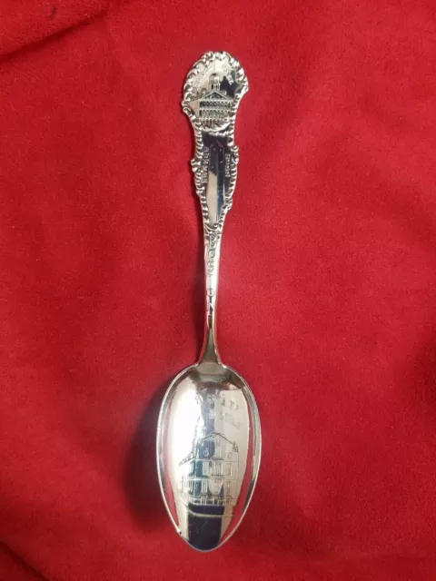 Boston, Massachusetts Sterling Souvenir Spoon w/ Old State House in Bowl 9720