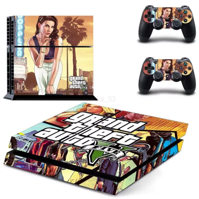 AU HOT GTA Theme Fit For Sony PS4 Console & Controller Skins Vinyl Sticker Decal