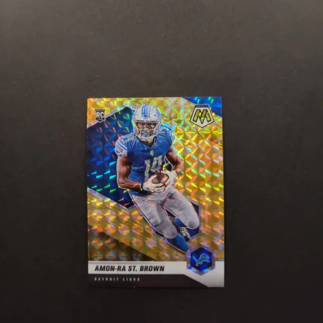 2021 Panini Mosaic - Amon-Ra St. Brown - Reactive Yellow Prizm #328 (RC) - Lions