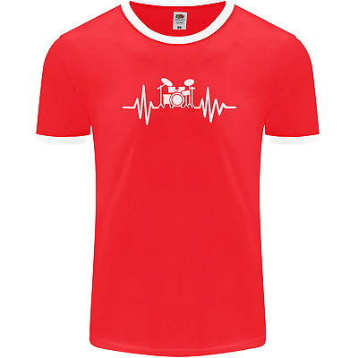 DRUM KIT Pulse ECG DRUM batterista Da Uomo Suoneria T-Shirt FOTL 3