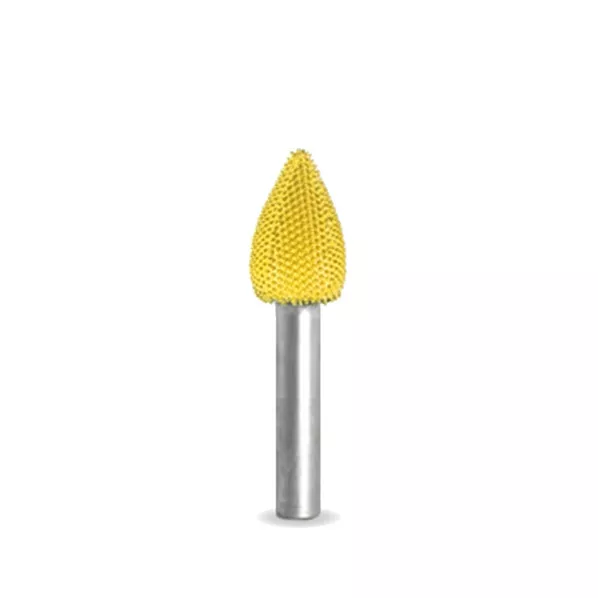 SABURR TOOTH 1/2" Flame Burr Bit Fine (Yellow) - 1/4" Shank - 14F12-40