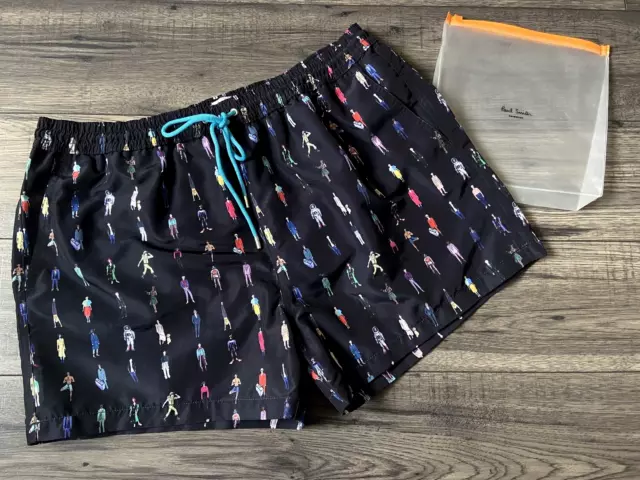 Paul Smith Mini Personnes Imprimé Short Natation Taille XL 86.4cm-91.4cm BNWT