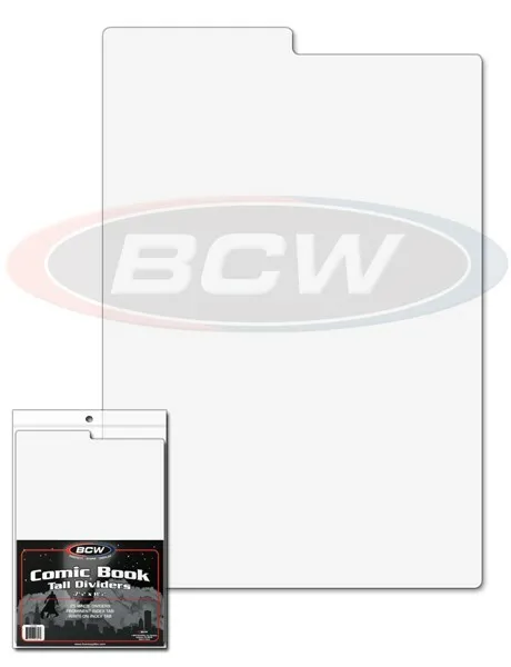 Case of 300 BCW White Tabbed Plastic Tall Comic Book Storage Box Dividers