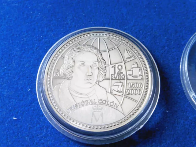 Moneda conm. 12 € PLATA 2006. 5º CENTENARIO CRISTOBAL COLON.  Banco de España
