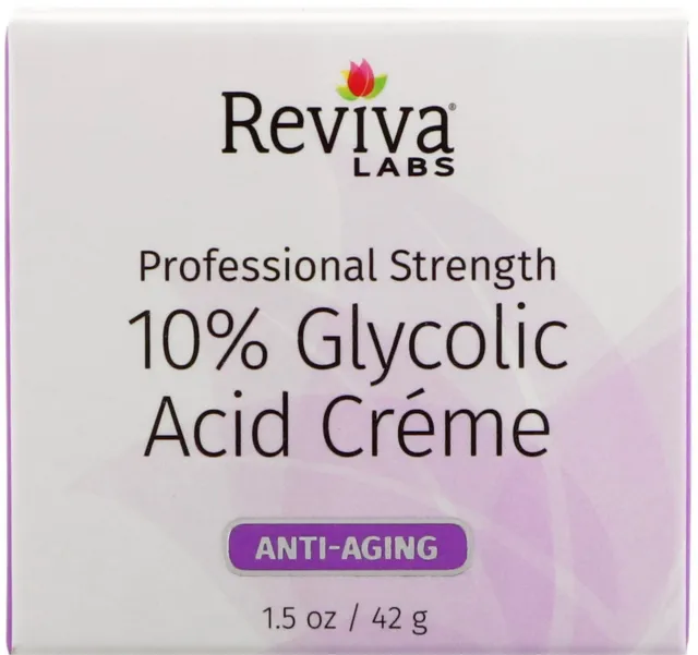 Crema de ácido glicólico 10% de Reviva Labs, 1,5 oz