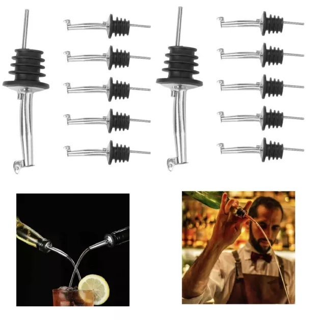 12pcs Stainless Steel Bottle Pourer Wine Olive Oil Dispenser Spout Plugs Set US