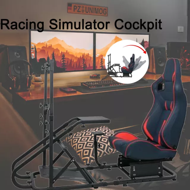 Racing Simulator Cockpit For Logitech G25 G27 G29 G920 Thrustmaster w/ TV Stand 2