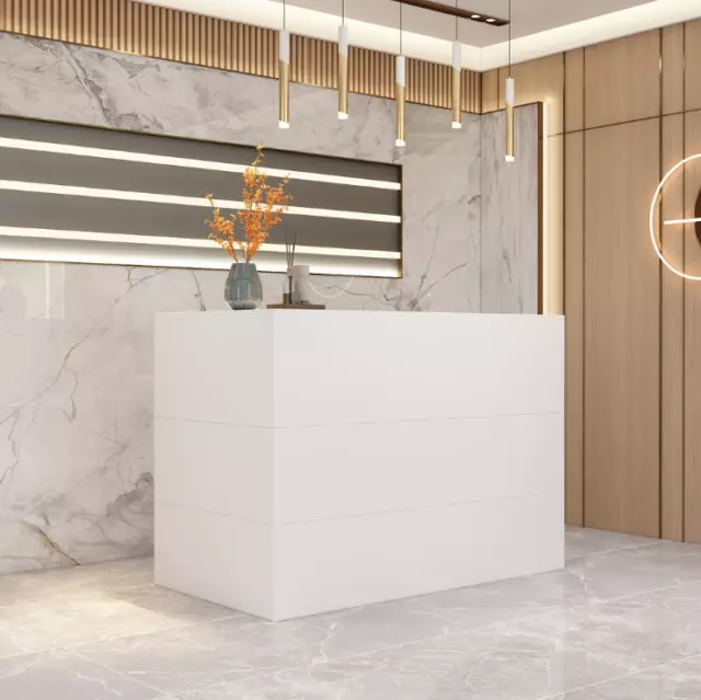 Reception Desk Office Counter Top White Wood Checkout Register Conference Shape Reception Desk Office Counter Top White Wood Checkout Register Conference Shape