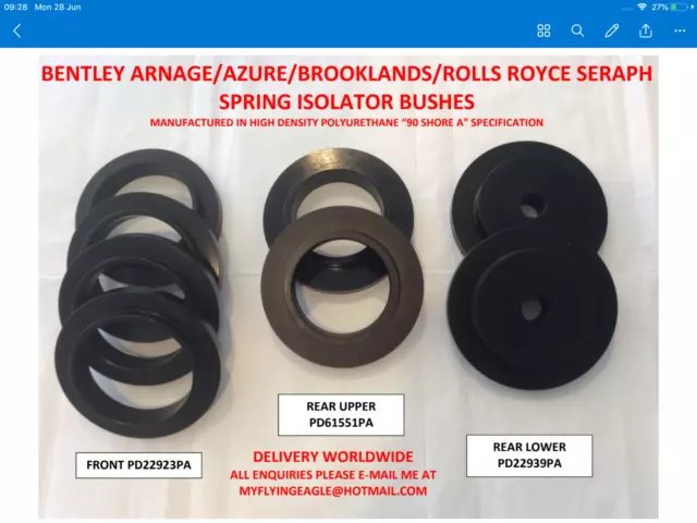 Bentley/Arnage/Azure/Brooklands/Rolls Royce Seraph - Spring Isolator Bushes