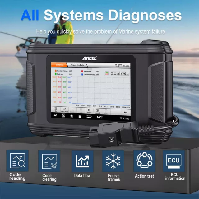 Fit für Yamaha Marine Diagnostic Scanner Tool Wasserfahrzeug & Außenborder ANCEL 2