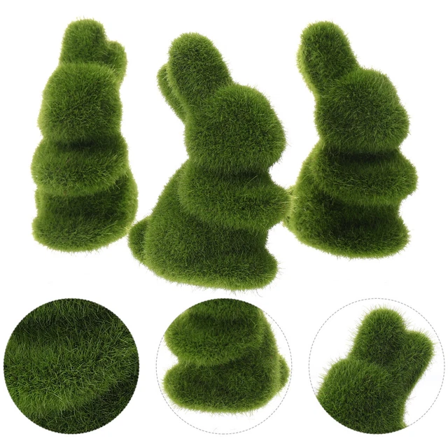 3 piezas de material de conejo de Pascua; decoraciones de animales decoración de animales verde