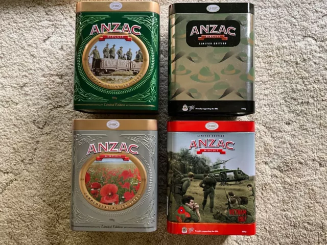 4  X Limited Edition Anzac Biscuit Tins