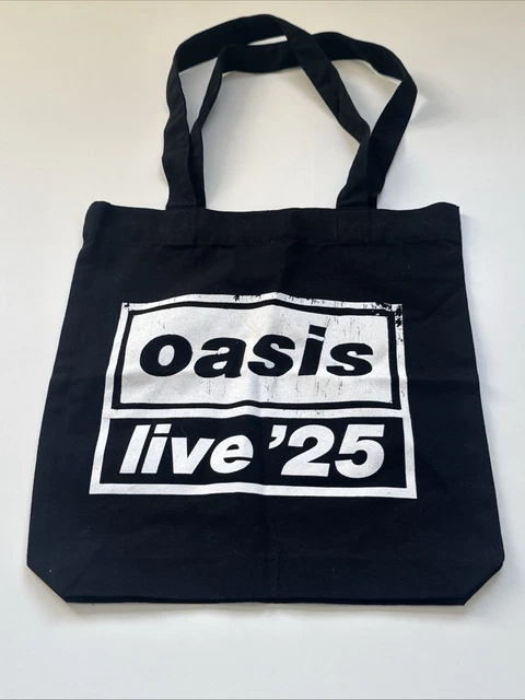 OASIS LIVE '25 Tour Black Official Tote Bag From Wembley Stadium