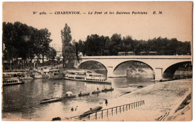 CPA 94 - CHARENTON (Val de Marne) - 4282. Le Pont et les Bateaux Parisiens. E.M.