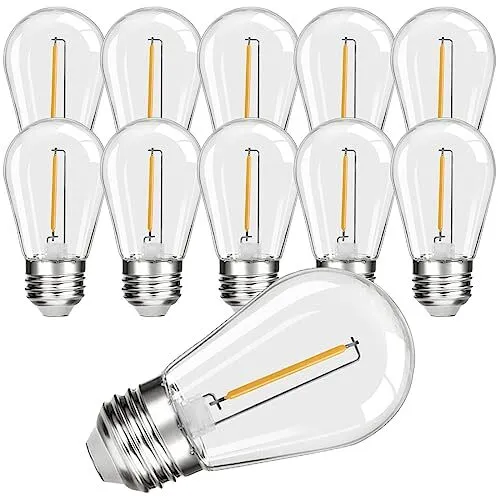 Suncan Lot de 10 ampoules LED Edison S14 E27 1 W filament vintage en plastiqu...