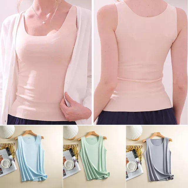 Seamless Vest Underwear Women Sleeveless Tank Tops Undershirt Solid Thin Slim