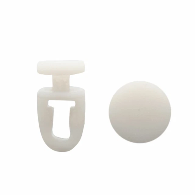 100Pcs White Curtain Holder Window Glider Track Slide Wheels Roller Carrier Clip