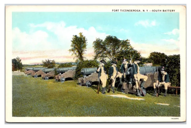 Vintage 1920s, South Battery, Fort Ticonderoga, New York NY Postcard (UnPosted)