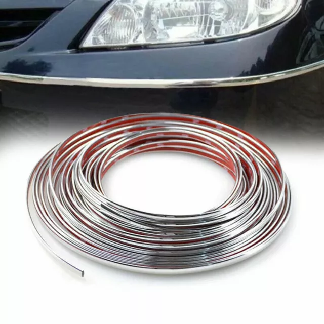 2m*6mm Car Chrome Moulding Trim Strip Door Edge Guard Seal Protector Accessories