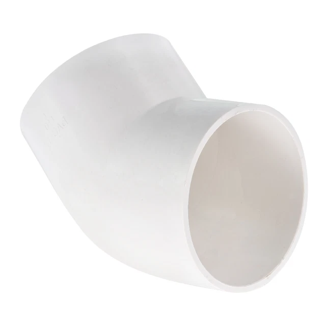 45 Degree Elbow Pipe Fittings 4 Inch UPVC Fitting Connectors White