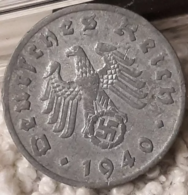 1940D 1 Reichspfennig Penny ~ Germany ~ ☆  Heavily Circulated With Flaws ☆ WW2