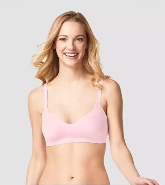 Simply Perfect by Warner's Women's Underarm Smoothing Seamless Wireless Bra Pink