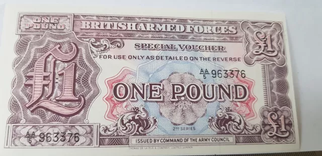 @@@ A Superb Unc British Armed Forces One Pound Note 1948 @@@